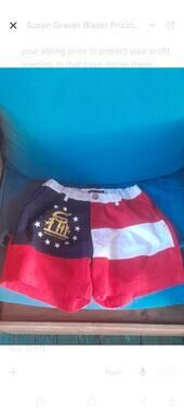 Meripex Georgia State Flag Shorts Mens Medium NWOT 100% Cotton 5.5" Inseam Red